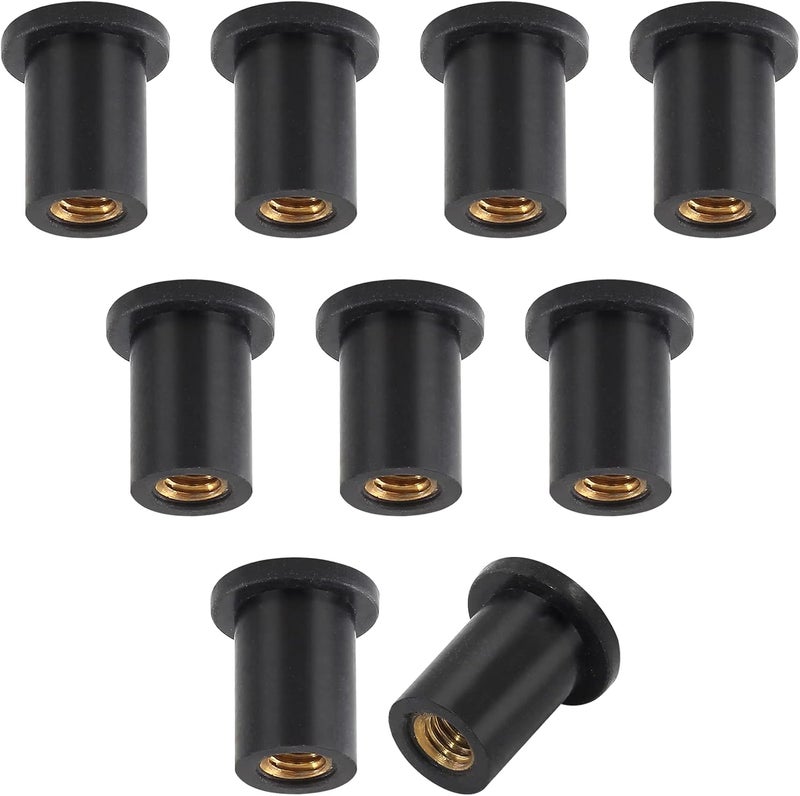 Moicstiy 12Pcs M4 Rubber Well Nuts Neoprene Expansion Brass Nuts Fairing Universal Motorcycle Fasteners for Canoe, Boat, Kayak - Image 1